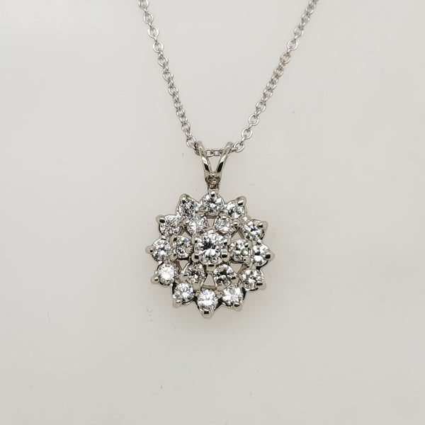 14kt White Gold Diamond Pendant Neckalce