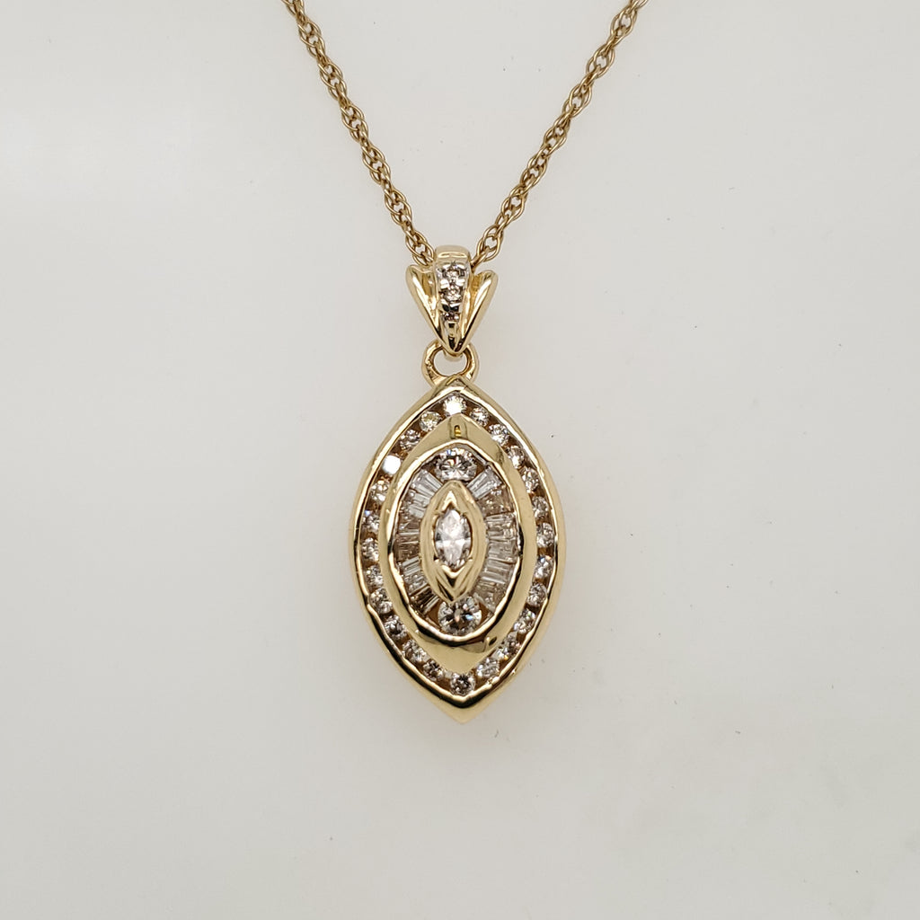 14kt Yellow Gold Diamond Pendant