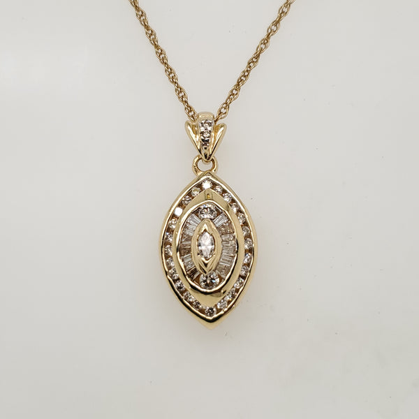 14kt Yellow Gold Diamond Pendant