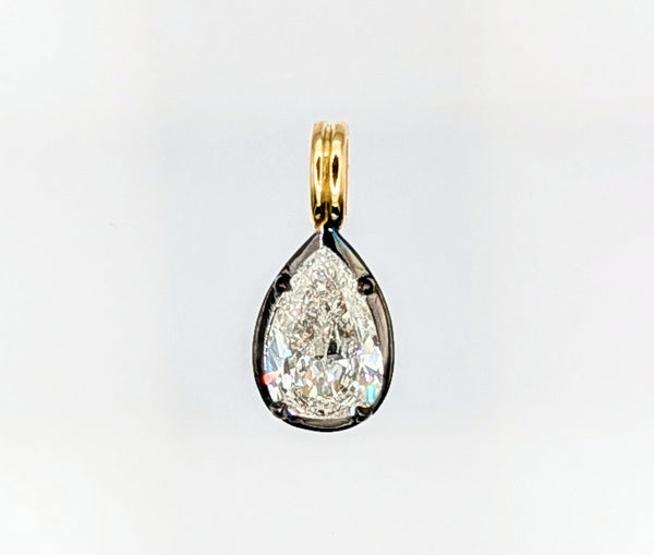 18K Yellow Gold and Black Rhodium Diamond Pendant