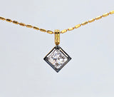 18K Yellow Gold and Black Rhodium Diamond Pendant
