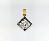 18K Yellow Gold and Black Rhodium Diamond Pendant