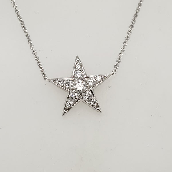 Roberto Coin Tiny Treasures 18kt White Gold Star Diamond Pendant