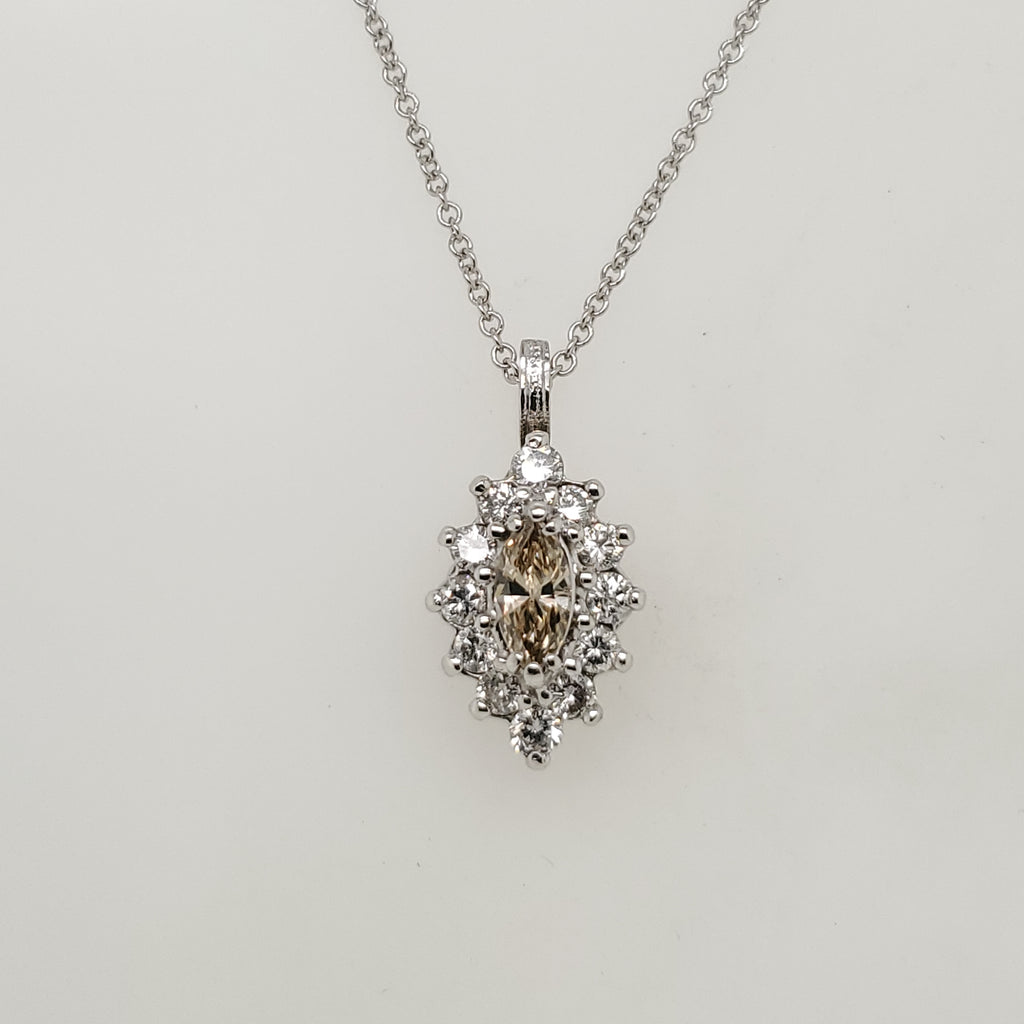 14kt White Gold Diamond Pendant Necklace