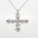 Cathy Waterman Platinum Sapphire And Diamond Cross