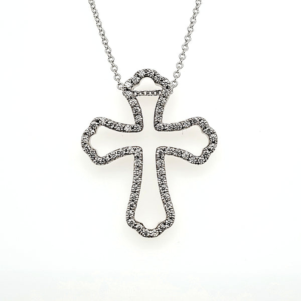 18kt white gold Hearts On Fire  diamond cross