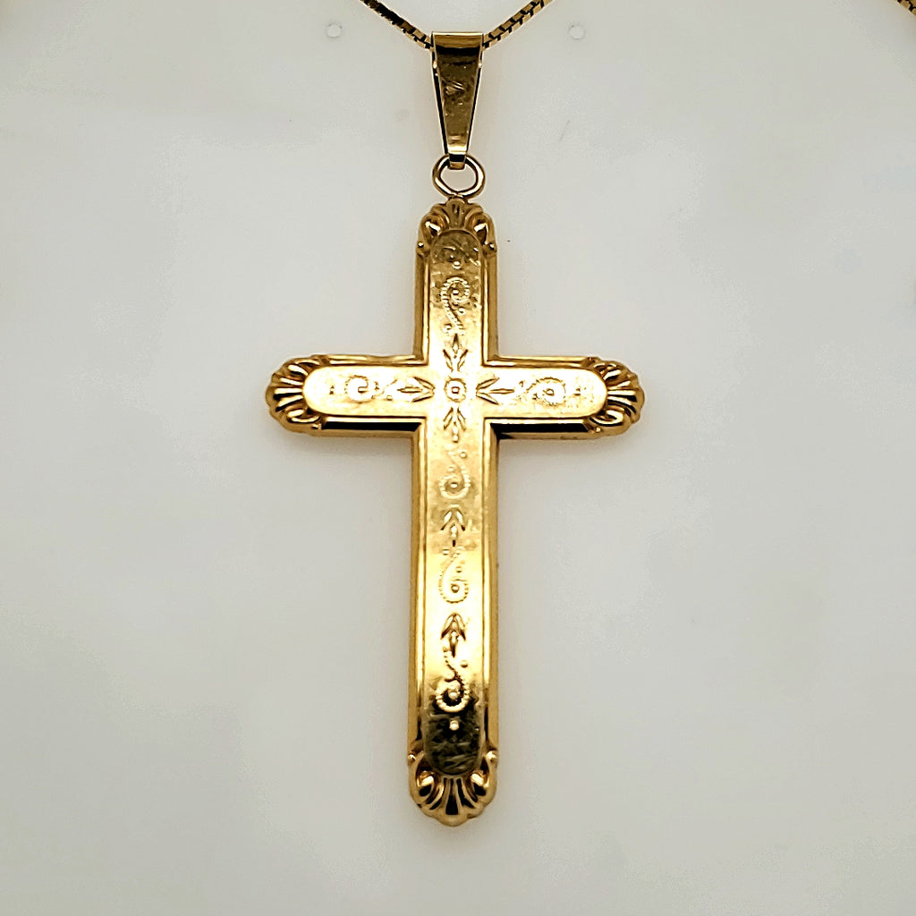 14kt Yellow Gold Large Cross Pendant