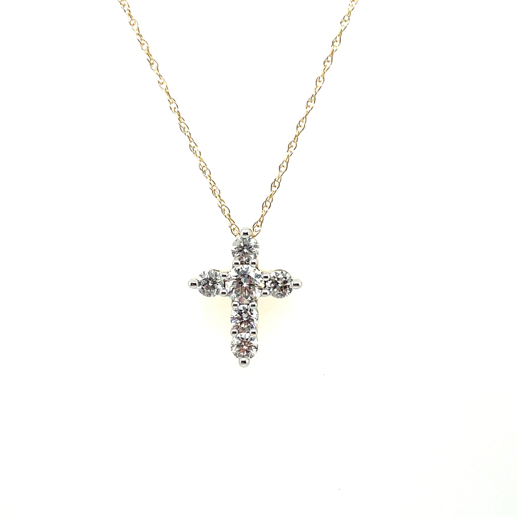 14kt Yellow Gold 0.50Ctw Diamond Cross Pendant