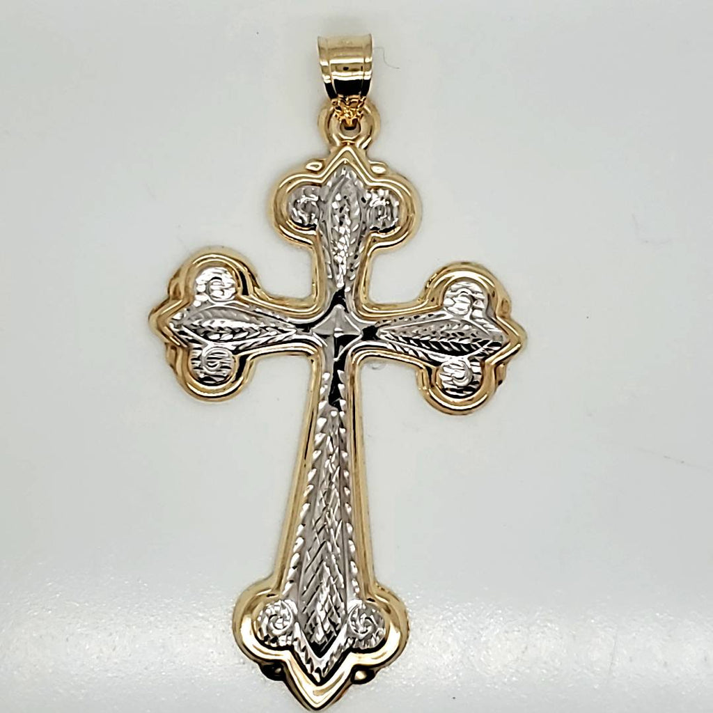 14kt Yellow and White Gold Cross Pendant