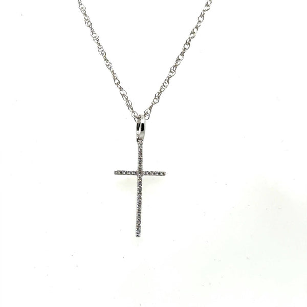 18kt White Gold Cross Pendant