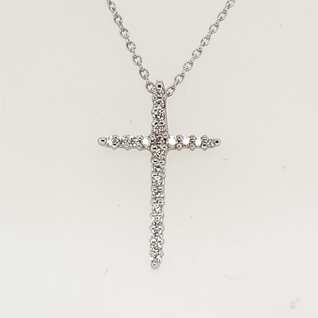 Roberto Coin 18kt White Gold and Diamond Cross Pendant