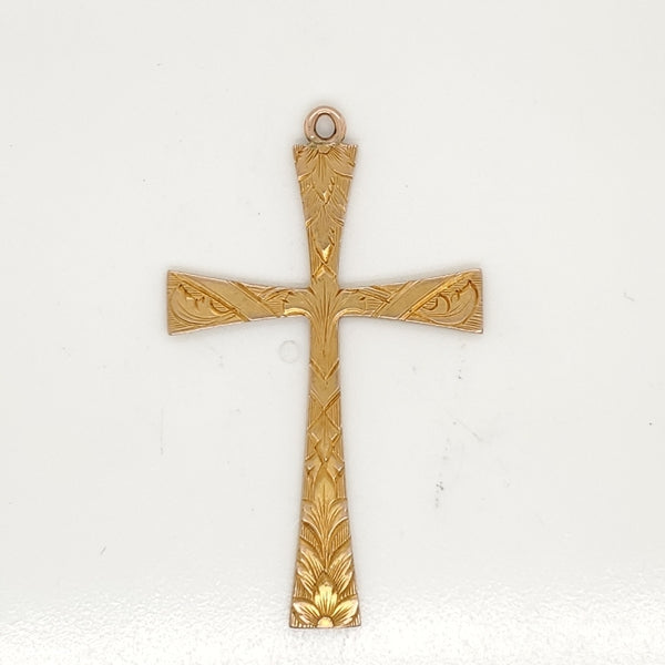 Vintage 14kt Yellow Gold Gold Cross Pendant