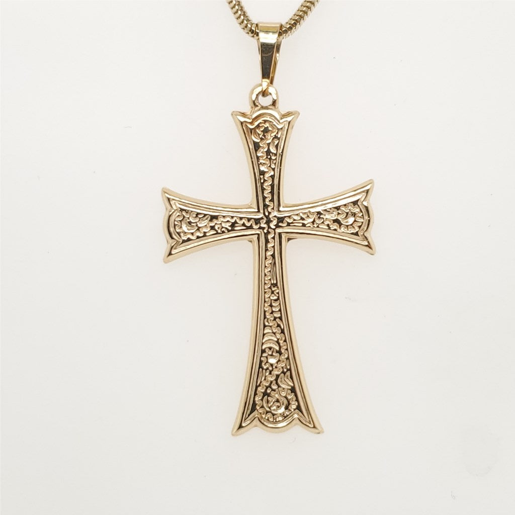 14kt Yellow Gold Cross Necklace