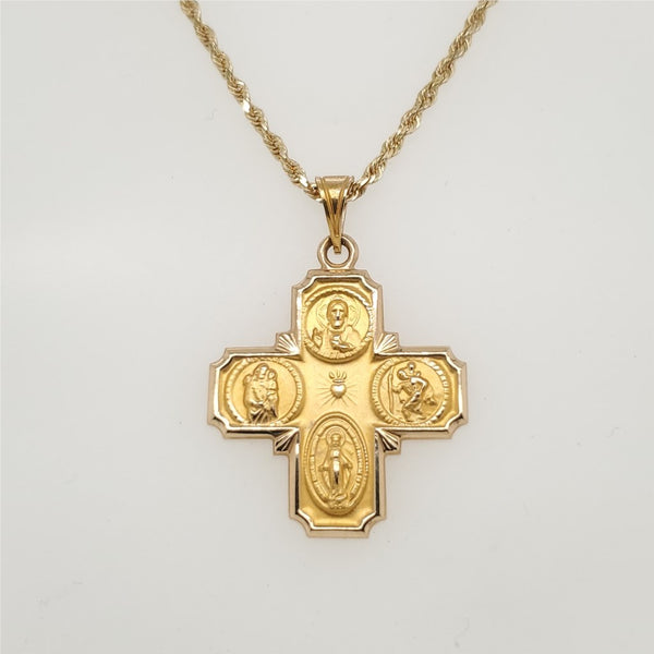 14kt Yellow Gold Cross Neckalce
