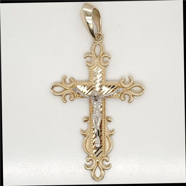 14kt Yellow and White Gold Crucifix Pendant