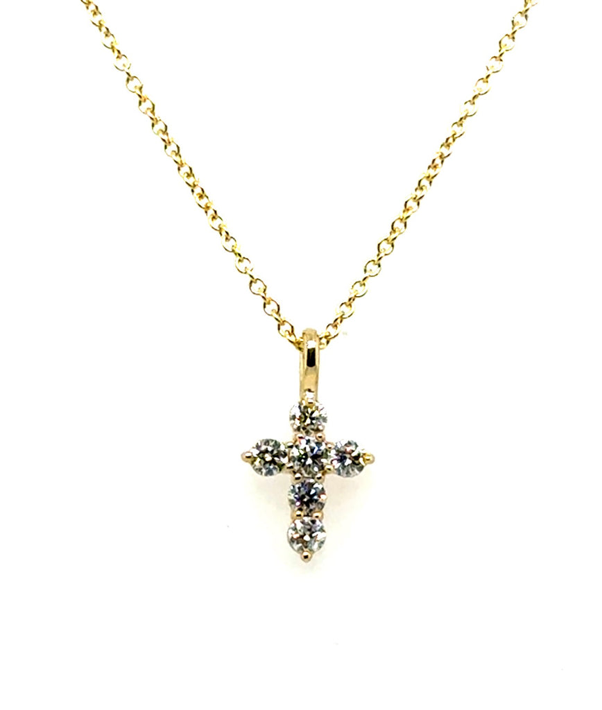 14kt yellow Gold 0.25Ctw Diamond Cross Pendant