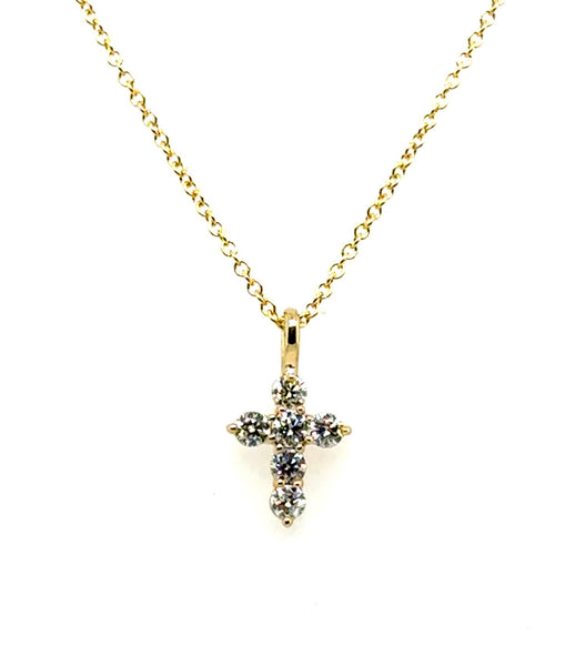 14kt yellow Gold 0.25Ctw Diamond Cross Pendant