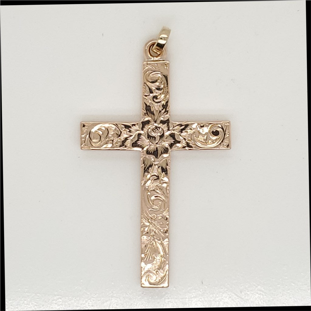 Antique Victorian 10kt Yellow Gold Gold Cross Pendant