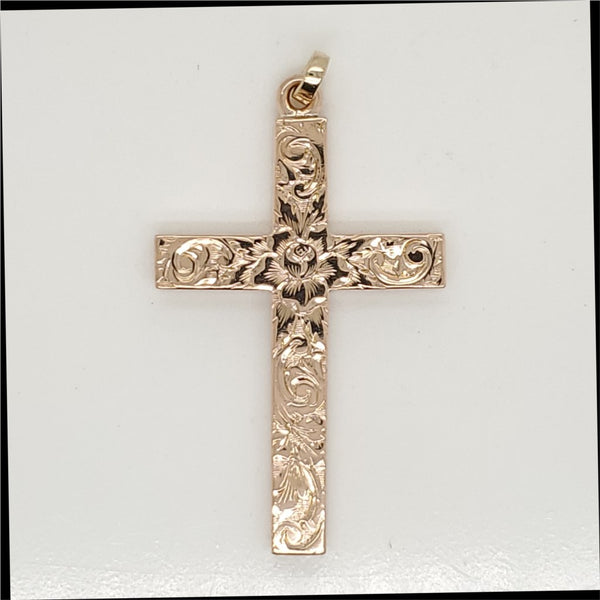 Antique Victorian 10kt Yellow Gold Gold Cross Pendant