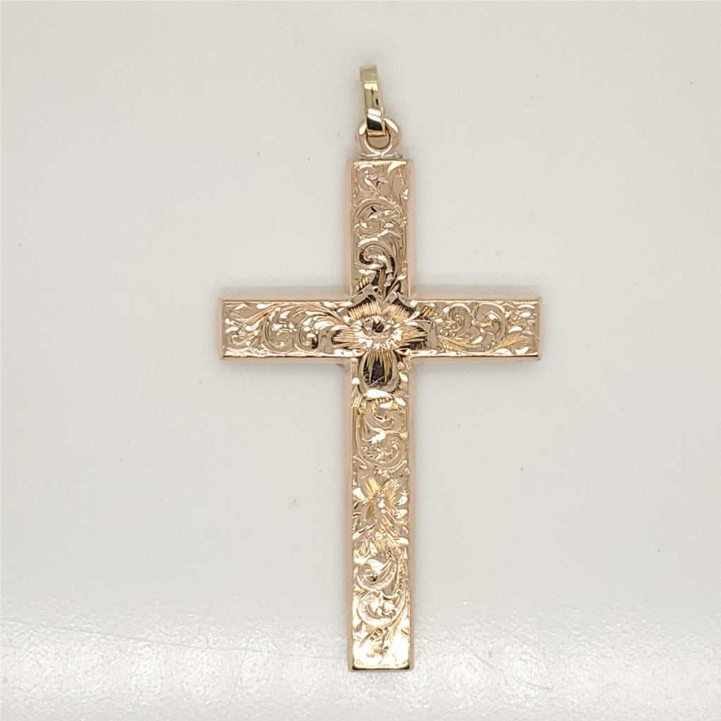Antique Victorian 10kt Yellow Gold Gold Cross Pendant