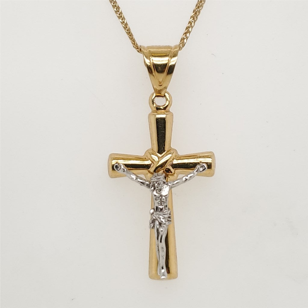 14kt Yellow and White Gold Crucifix Pendant
