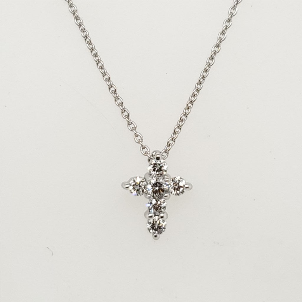 Roberto Coin 18Kt White Gold Tiny Treasures Diamond Cross
