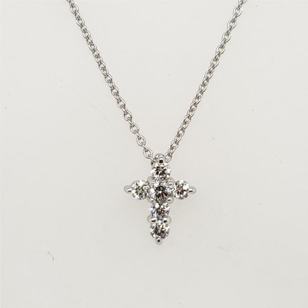 Roberto Coin 18Kt White Gold Tiny Treasures Diamond Cross