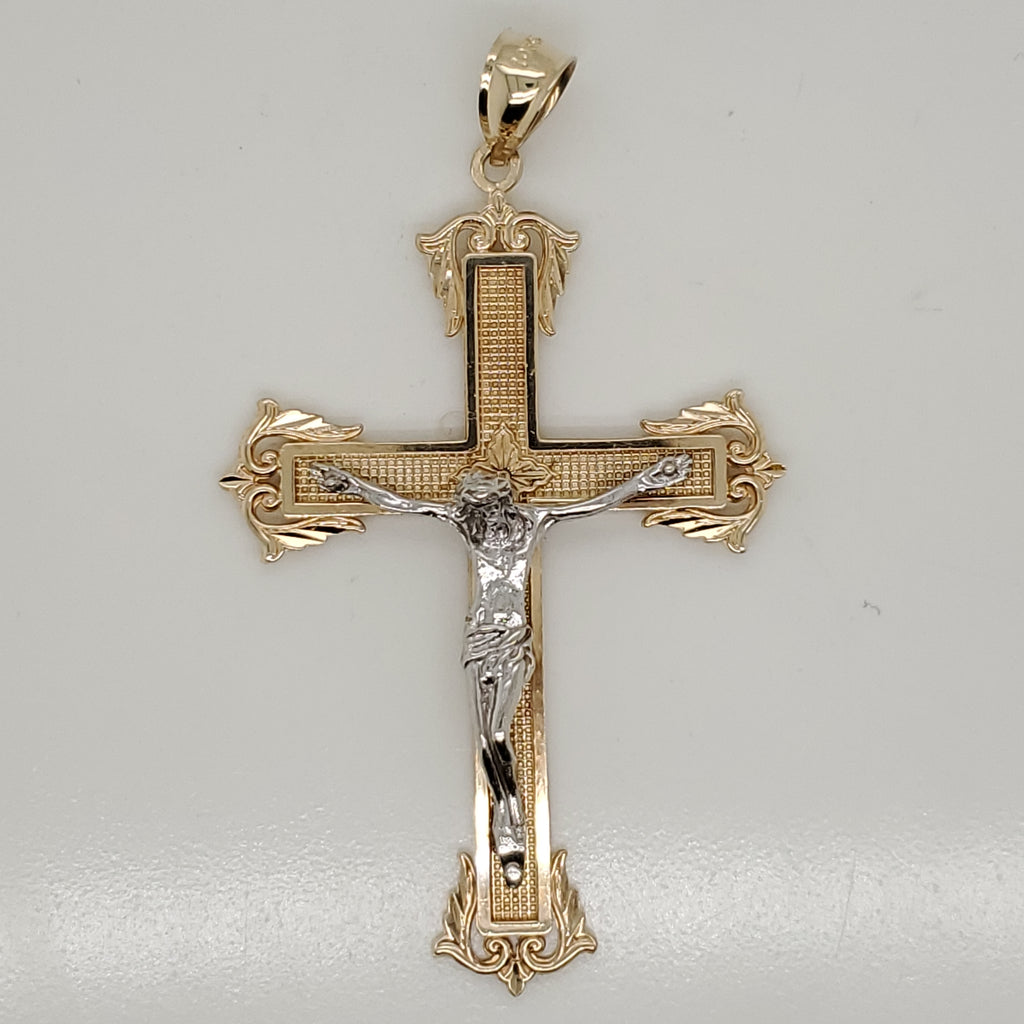 10kt Yellow and White Gold Crucifix Pendant