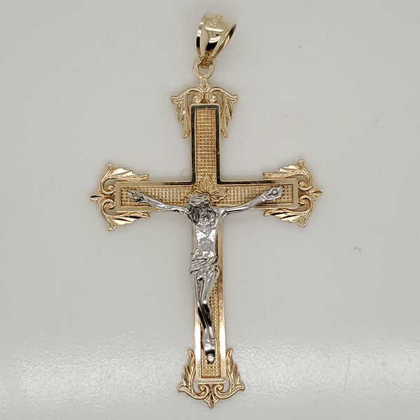 10kt Yellow and White Gold Crucifix Pendant