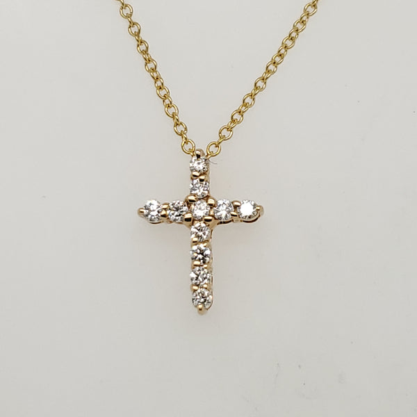 Effy 14kt Yellow Gold Diamond Cross Pendant