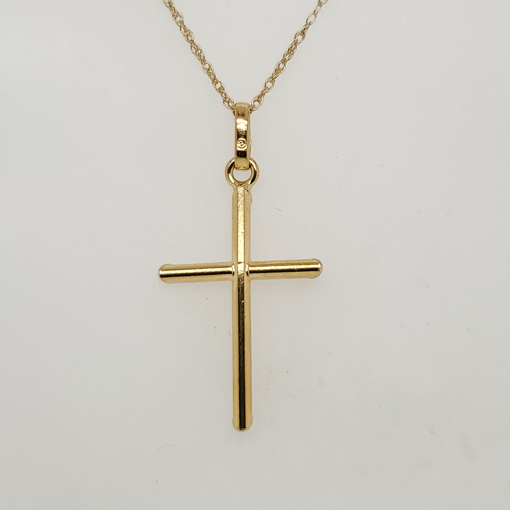 14Kt Yellow Gold Cross Pendant Necklace