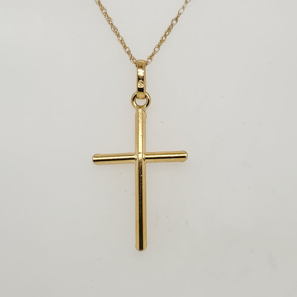 14Kt Yellow Gold Cross Pendant Necklace