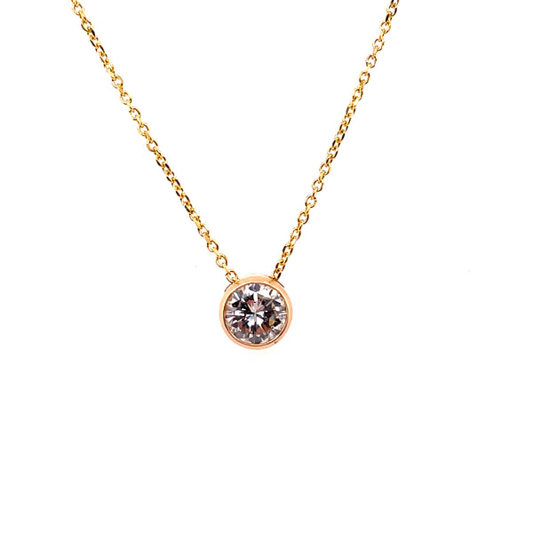 14kt Yellow Gold Bezel Set Diamond Pendant