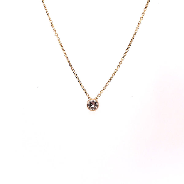 14kt Yellow Gold Bezel Set Diamond Pendant