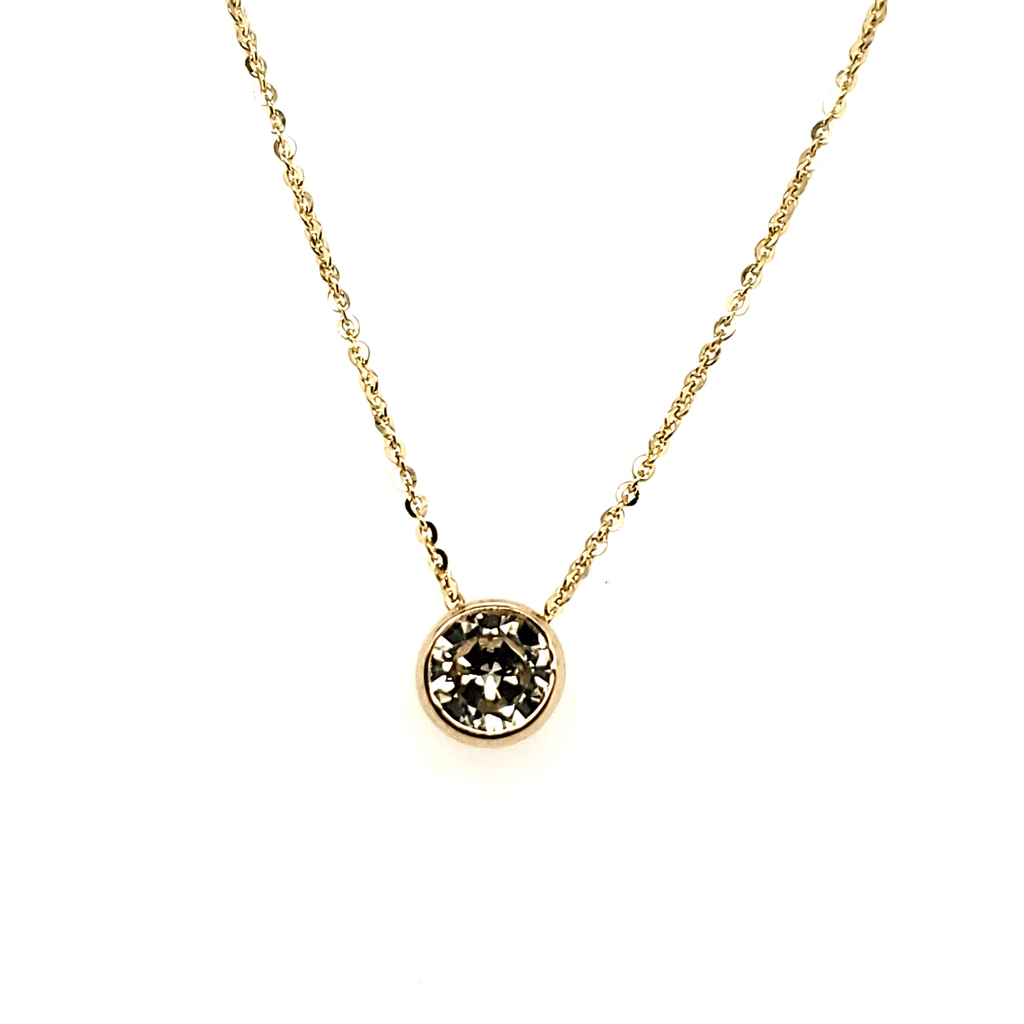 1.06 Carat Round Brilliant Cut Diamond Solitaire Pendant in 14Kt Yellow Gold