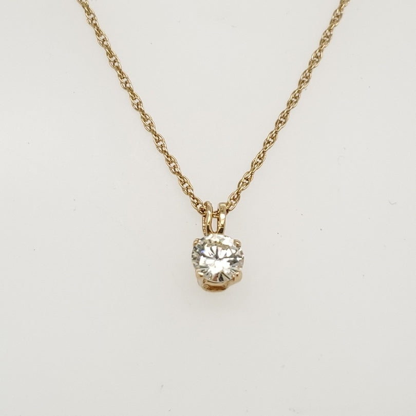 .40 Carat Round Brilliant Cut Diamond Solitaire Pendant in 14Kt Yellow Gold