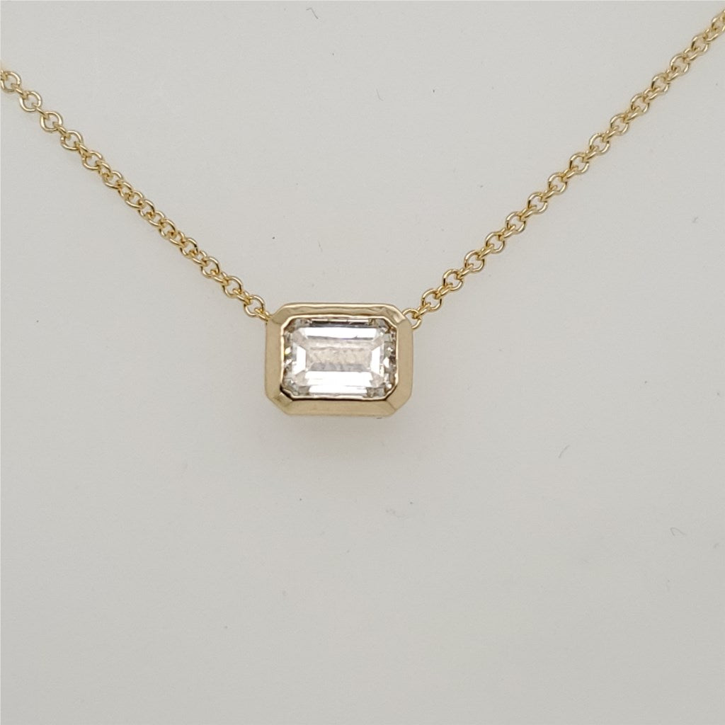 1.01 Emerald Cut Diamond Necklace