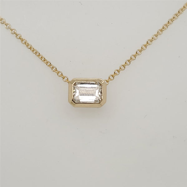 1.01 Emerald Cut Diamond Necklace