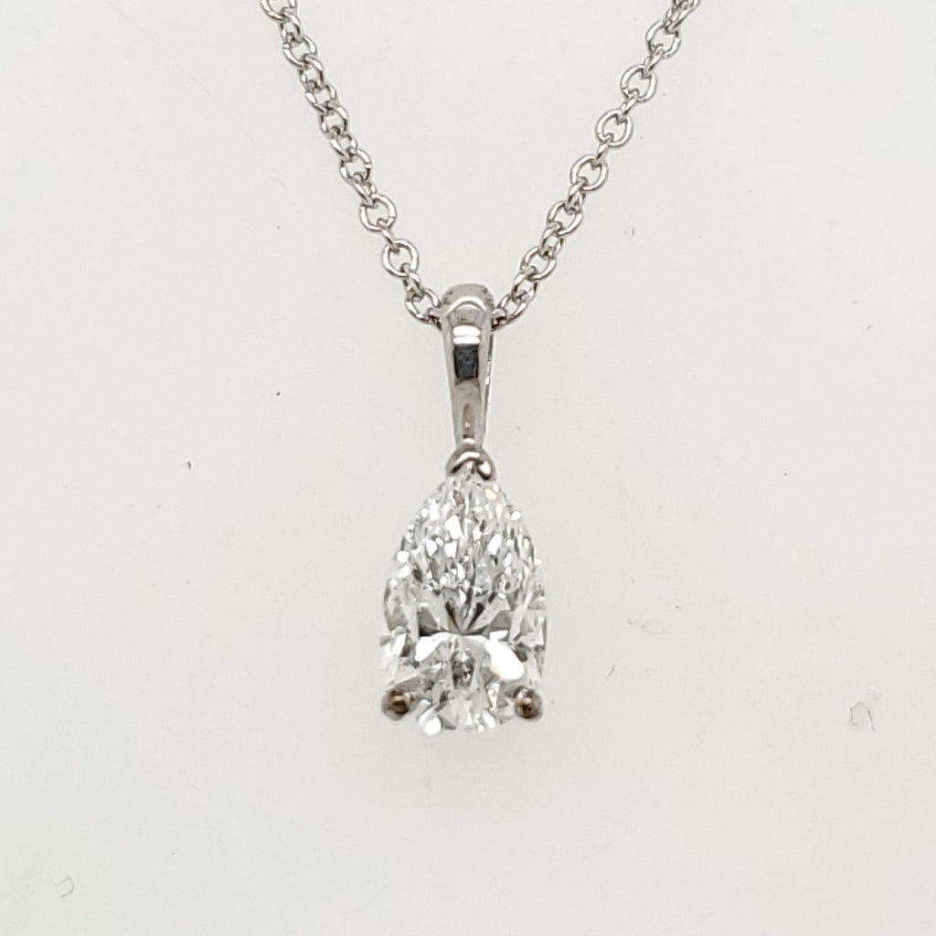 .60 Carat Pear Shaped Diamond Solitaire Pendant in 14Kt Gold