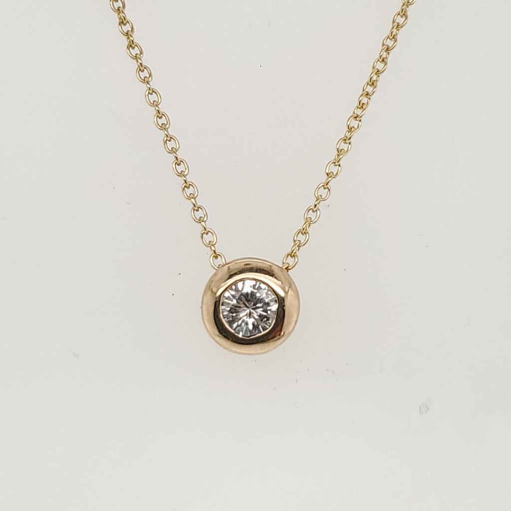 .25 Carat Round Brilliant Cut Diamond Solitaire Pendant in 14Kt Yellow Gold