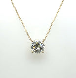 2.02 Carat Round Brilliant Cut Diamond Solitaire Pendant in 14Kt Gold