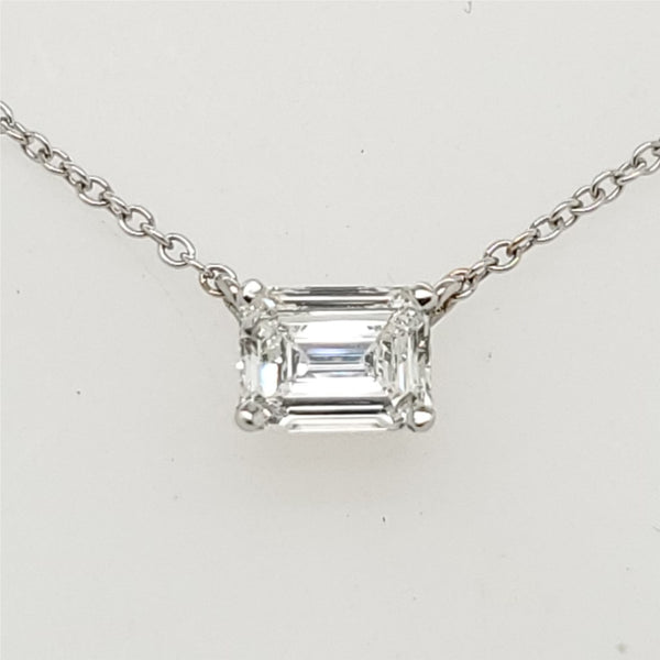 .70 Carat Emerald Cut Diamond Necklace in 14Kt White Gold