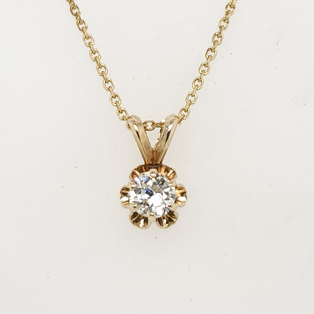 .30 Carat European Cut Diamond Solitaire Pendant