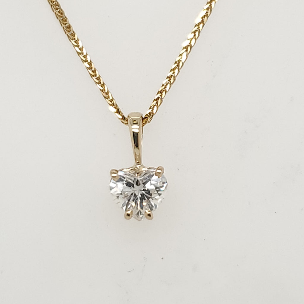 .78 Carat Heart Shape Diamond Solitaire Pendant in 14Kt Gold