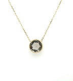 1.28 Carat Rose Cut G.I.A. Diamond Solitaire Pendant in 14Kt Yellow Gold