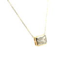 3.94 Ct Radiant Cut Diamond Necklace 14kt Yellow Gold