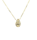 .87 Carat Pear Shaped Diamond Solitaire Pendant in 14Kt Yellow Gold