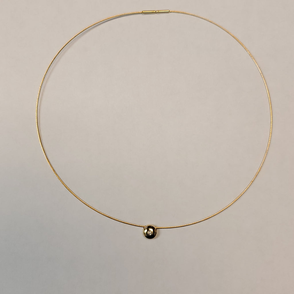 Diamond Solitaire Pendant in 14Kt Yellow Gold