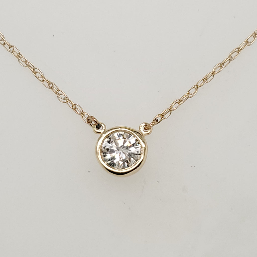.49 Carat Round Brilliant Cut Diamond Solitaire Pendant in 14Kt Gold