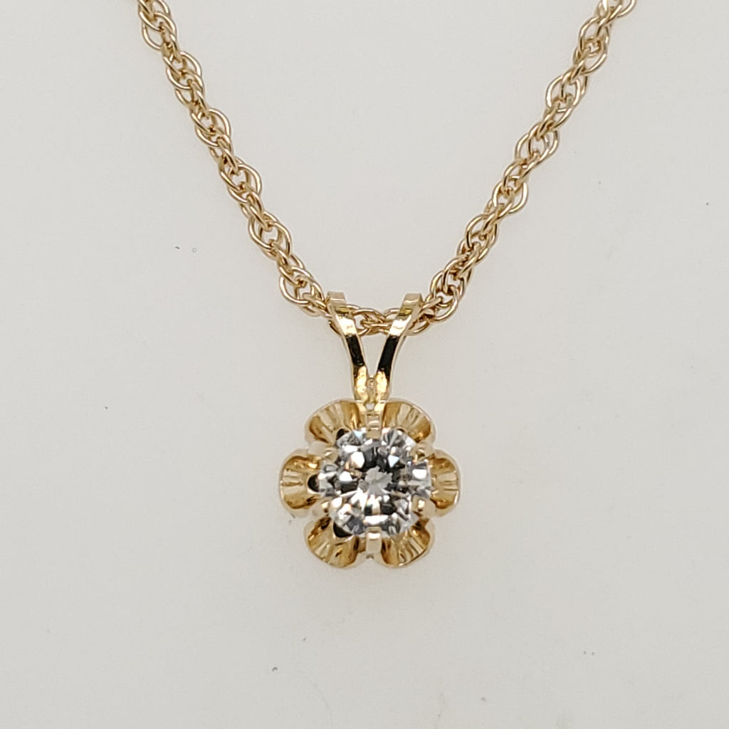 Vintage .37 Carat Round Brilliant Cut Diamond Pendant